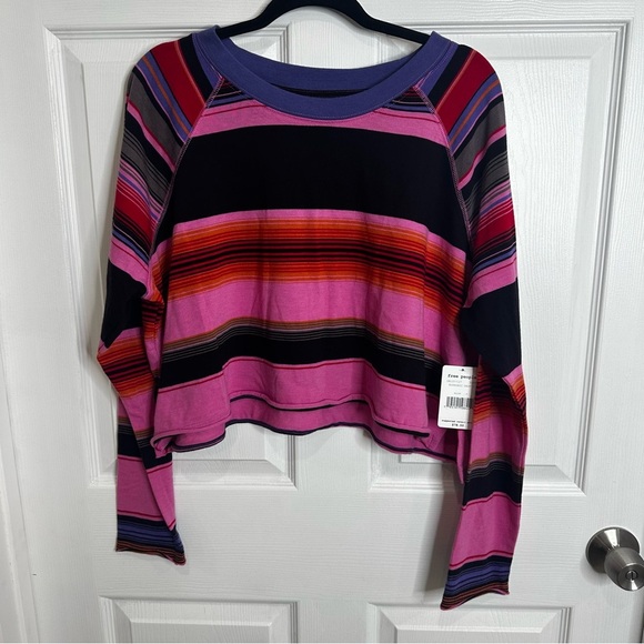 Free People | Baja Striped Long Sleeve T-Shirt small oversized - Picture 5 of 12